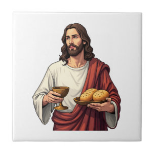 Jesus Bread Wine Vintage Engraving Tee 2 Tile