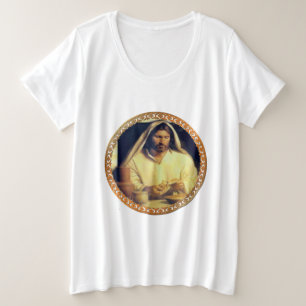 Jesus Breaking Bread Vintage Plus Size T-Shirt