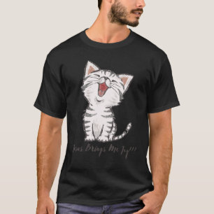 Jesus Brings Me Joy Girls Happy Cute Kitten Cat T-Shirt