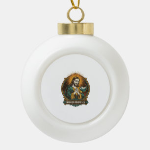Jesus Broken Chip Stuck In Dip Bowl Party Humor_1 Ceramic Ball Christmas Ornament