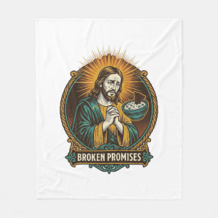 Jesus Broken Chip Stuck In Dip Bowl Party Humor_1 Fleece Blanket