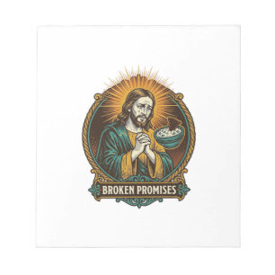 Jesus Broken Chip Stuck In Dip Bowl Party Humor_1 Notepad