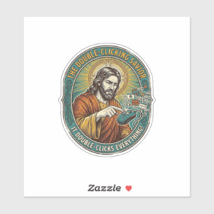 Jesus Broken Double Clicking Mouse IT Office Tech