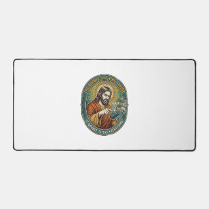 Jesus Broken Double Clicking Mouse IT Office Tech  Desk Mat