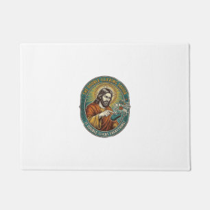Jesus Broken Double Clicking Mouse IT Office Tech Doormat