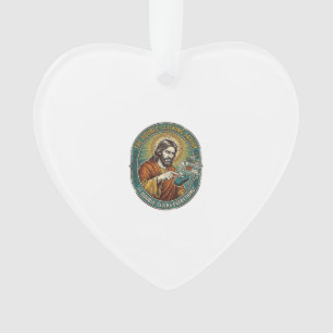 Jesus Broken Double Clicking Mouse IT Office Tech  Ornament