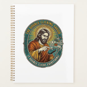 Jesus Broken Double Clicking Mouse IT Office Tech  Planner