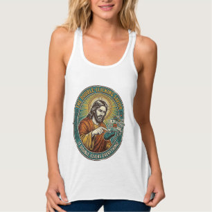 Jesus Broken Double Clicking Mouse IT Office Tech Singlet