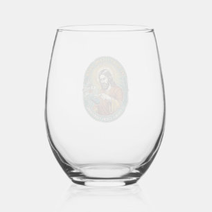 Jesus Broken Double Clicking Mouse IT Office Tech  Stemless Wine Glass