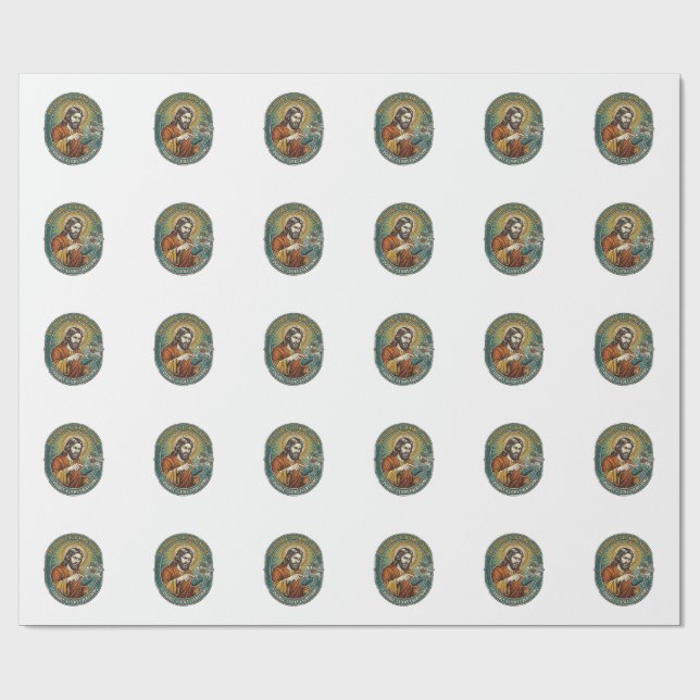 Jesus Broken Double Clicking Mouse IT Office Tech  Wrapping Paper (Flat)