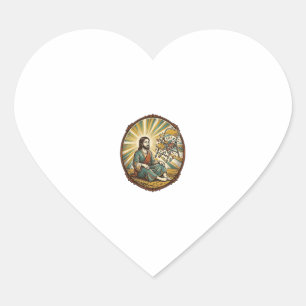 Jesus Broken Folding Chair Party Foul Clumsy Weigh Heart Sticker