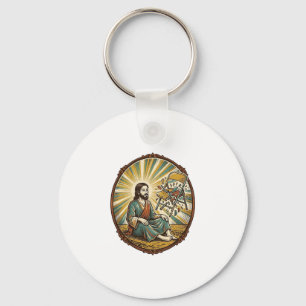 Jesus Broken Folding Chair Party Foul Clumsy Weigh Key Ring