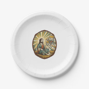 Jesus Broken Folding Chair Party Foul Clumsy Weigh Paper Plate
