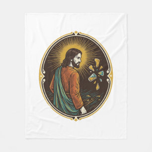 Jesus Broken Glass Dance Floor Party Danger Club H Fleece Blanket