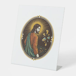 Jesus Broken Glass Dance Floor Party Danger Club H Pedestal Sign