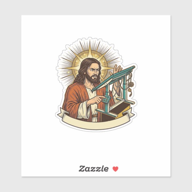 Jesus Broken Standing Desk Stuck Halfway Office Hu (Sheet)
