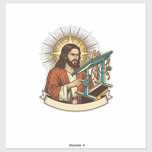 Jesus Broken Standing Desk Stuck Halfway Office Hu (Sheet)
