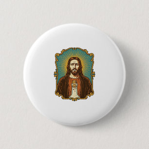 Jesus Broken Wine Cork Stuck Bottle Sommelier Part 6 Cm Round Badge
