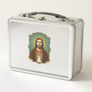 Jesus Broken Wine Cork Stuck Bottle Sommelier Part Metal Lunch Box