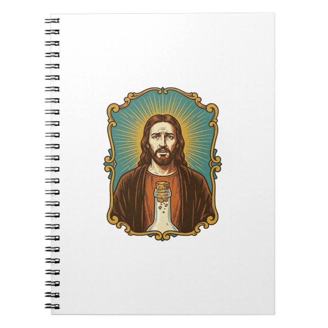 Jesus Broken Wine Cork Stuck Bottle Sommelier Part Notebook (Front)