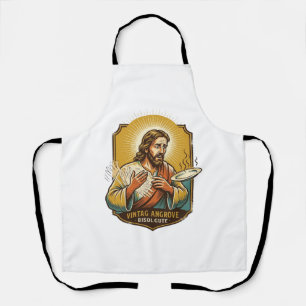Jesus Burned Finger Taking Plate Out Microwave Kit Apron