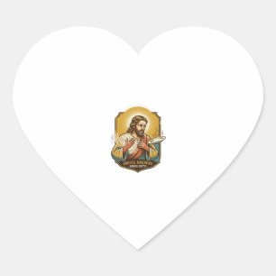 Jesus Burned Finger Taking Plate Out Microwave Kit Heart Sticker