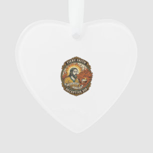Jesus Burning Mouth Super Spicy Party Dip Humor_1 Ornament
