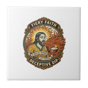 Jesus Burning Mouth Super Spicy Party Dip Humor_1 Tile
