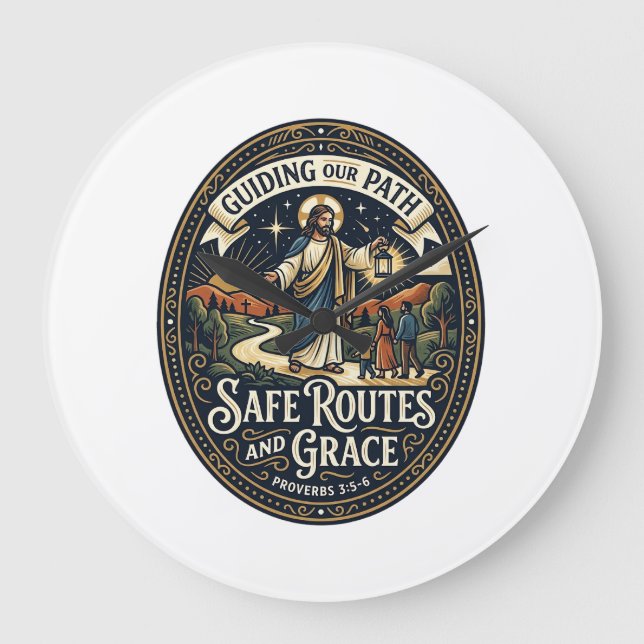 Jesus Bus Driver Transit Worker Shirt Faith Based  Large Clock (Front)