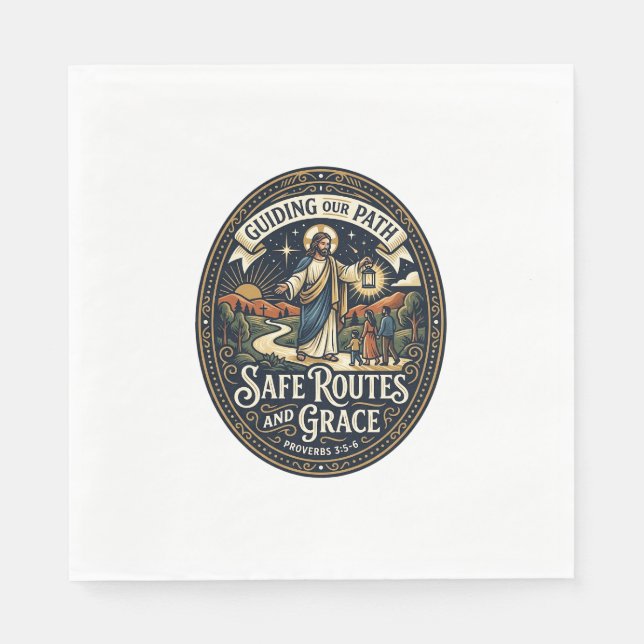 Jesus Bus Driver Transit Worker Shirt Faith Based  Napkin (Front)