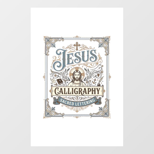 Jesus Calligraphy Sacred Lettering Jesus Calligrap (Sheet)