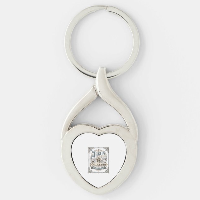 Jesus Calligraphy Sacred Lettering Jesus Calligrap Key Ring (Front)