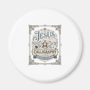 Jesus Calligraphy Sacred Lettering Jesus Calligrap Magnet