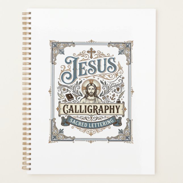 Jesus Calligraphy Sacred Lettering Jesus Calligrap Planner (Front)