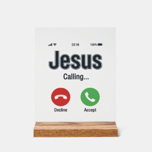 Jesus Calling Phone Screen Christian Shirt Design_ Acrylic Sign