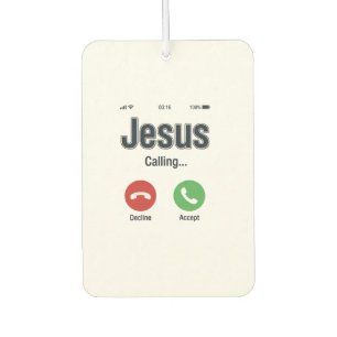Jesus Calling Phone Screen Christian Shirt Design_ Car Air Freshener
