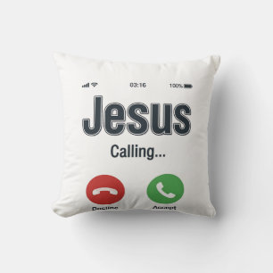 Jesus Calling Phone Screen Christian Shirt Design_ Cushion