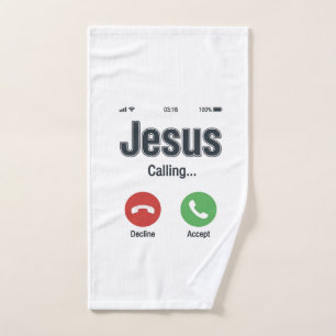 Jesus Calling Phone Screen Christian Shirt Design_ Hand Towel