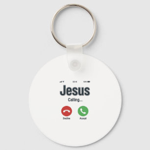 Jesus Calling Phone Screen Christian Shirt Design_ Key Ring