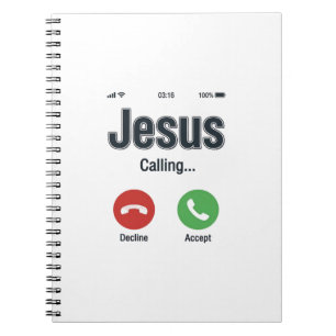 Jesus Calling Phone Screen Christian Shirt Design_ Notebook