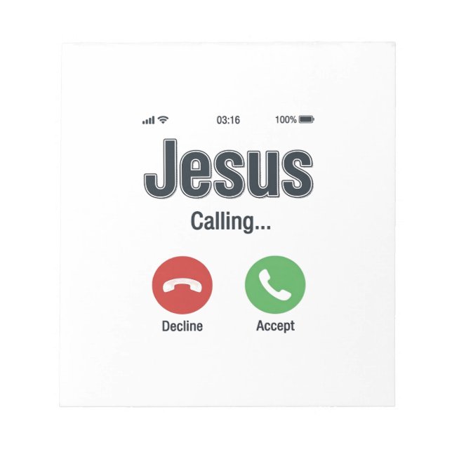 Jesus Calling Phone Screen Christian Shirt Design_ Notepad (Front)