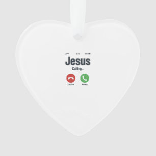 Jesus Calling Phone Screen Christian Shirt Design_ Ornament