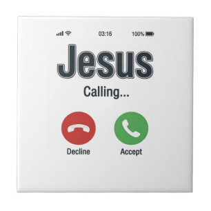 Jesus Calling Phone Screen Christian Shirt Design_ Tile