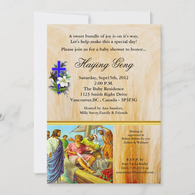 Jesus Calls Fishermen to Follow Baby Shower Invitation (Front)