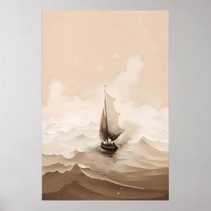 Jesus Calming The Storm Watercolor Bible Miracle Poster