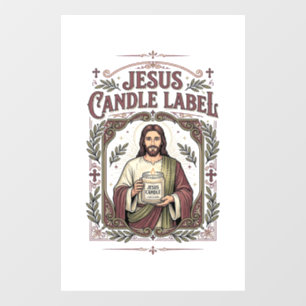 Jesus Candle Label Jesus Candle Christian Faith Vi