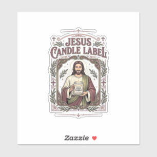 Jesus Candle Label Jesus Candle Christian Faith Vi