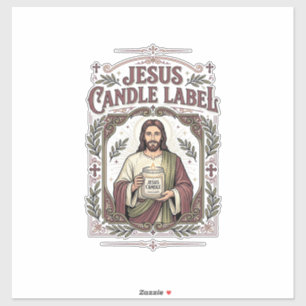 Jesus Candle Label Jesus Candle Christian Faith Vi
