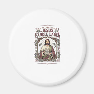 Jesus Candle Label Jesus Candle Christian Faith Vi Magnet