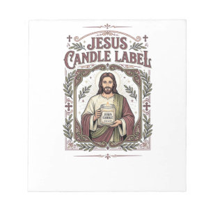 Jesus Candle Label Jesus Candle Christian Faith Vi Notepad